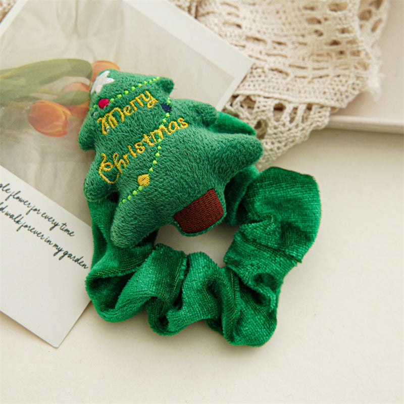 Wholesale Christmas Cartoon Head Plush Large Intestine Flannel Hair Tie